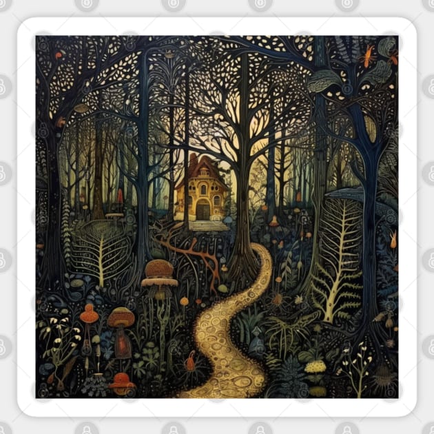 Fairytale Cottage in the Enchanted Forest Sticker by EpicFoxArt